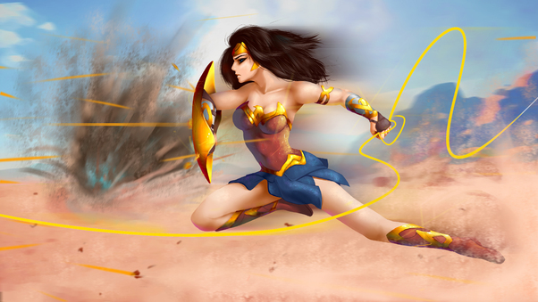 5k Wonder Woman Art Wallpaper
