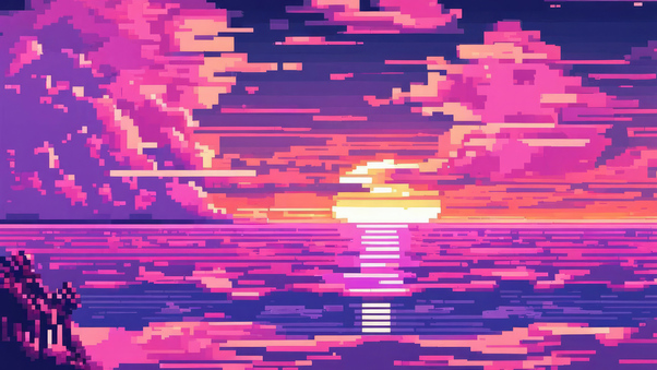 8 Bit Sunset 4k Wallpaper