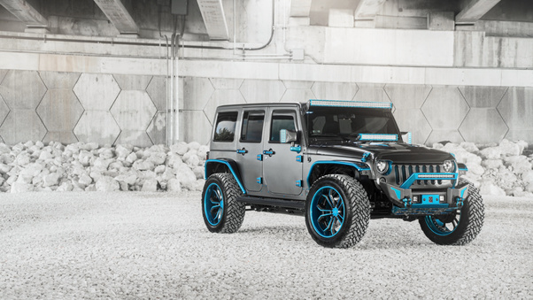 8k Jeep Wrangler Blue Grey Wallpaper