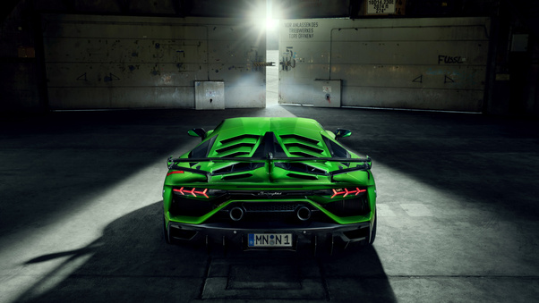 8k Novitec Lamborghini Aventador SVJ 2019 Rear View Wallpaper