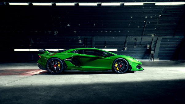 8k Novitec Lamborghini Aventador SVJ 2019 Side View Wallpaper