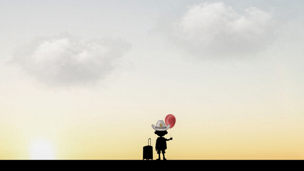 A Boy With Balloon Wallpaper