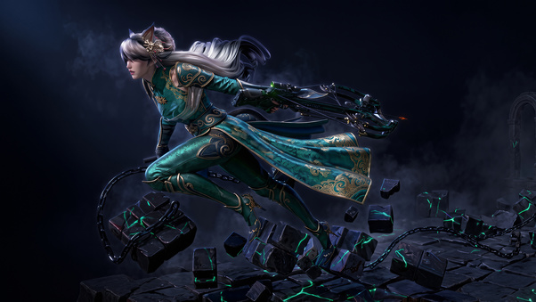 A Kitsune Warrior With A Deadly Crossbow (2560x1600) Resolution Wallpaper