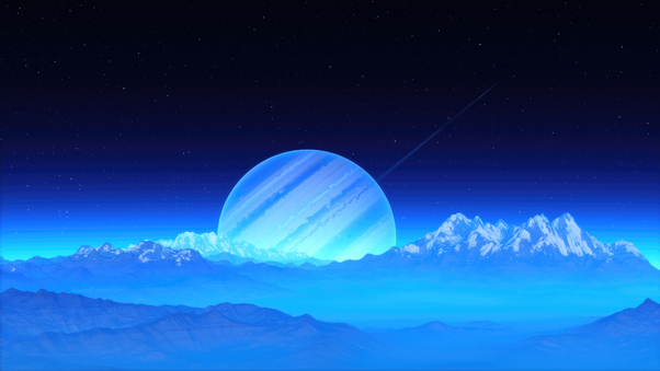 A Moon With A Scenic View Of Its Ringed Planet 4k Wallpaper
