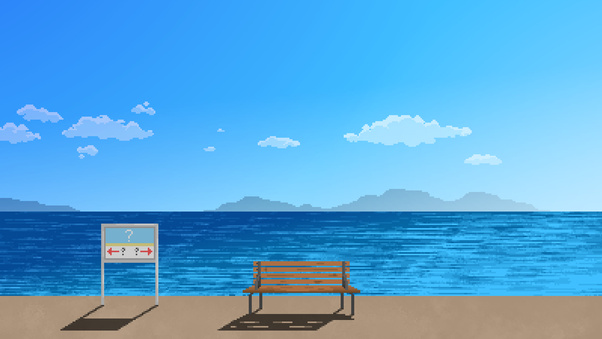 A Peaceful Day At The Pixel Beach (3000x2000) Resolution Wallpaper