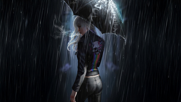 A Punk Girl Standing Alone In The Storm (3000x2000) Resolution Wallpaper