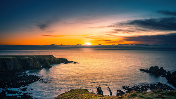Aberdeen Coast Sunrise Scotland 5k Wallpaper