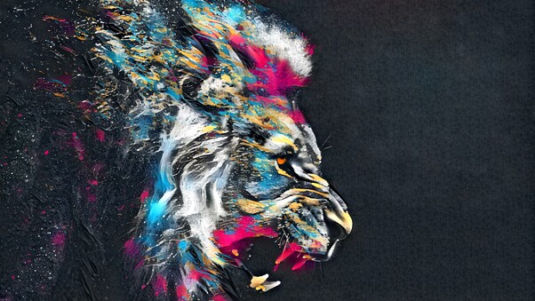 Abstract Artistic Colorful Lion Wallpaper