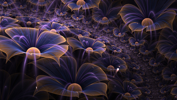 Abstract Flower Fractal Digital Art Wallpaper