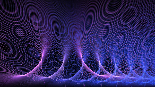 Acoustic Waves Abstract Purple Artistic Wallpaper