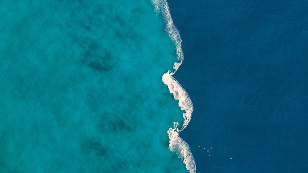 Aerial Blue Ocean Wallpaper