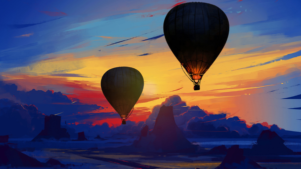 Air Balloon Floating Wallpaper