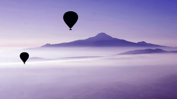 Air Balloon Mountains Landscape Wallpaper