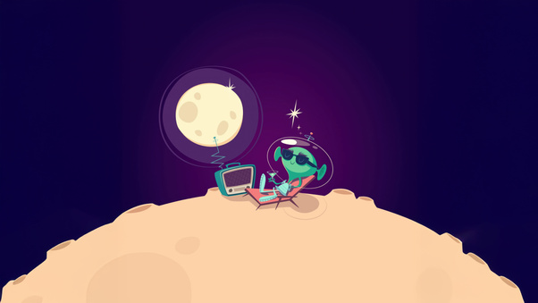 Alien Chill Time (2560x1024) Resolution Wallpaper