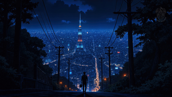 Alone In The Cyberpunk Skyline Watch (1280x720) Resolution Wallpaper