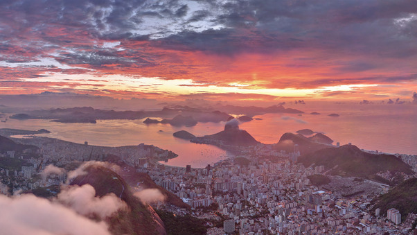 Amazing View Of Rio De Janeiro During Sunset Wallpaper