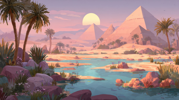 Ancient Egypt Anime Landscape (1280x720) Resolution Wallpaper