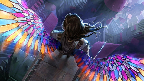 Angel Colorful Wings 5k Wallpaper