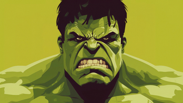 Angry Hulk Minimal 4k Wallpaper