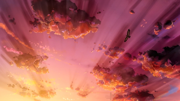 Anime Bird Sky Scenery 8k Wallpaper