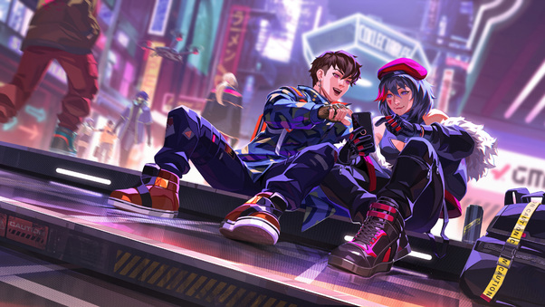 Anime Boy And Girl In The Virtual World Wallpaper