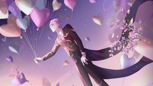 Anime Boy Balloons 4k Wallpaper