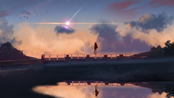 Anime Boy Standing On Bridge 4k Wallpaper