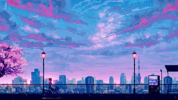 Anime Cityscape Landscape Scenery 5k Wallpaper