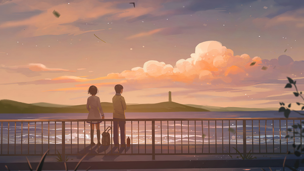 Anime Couple Lets Talk 4k Wallpaper