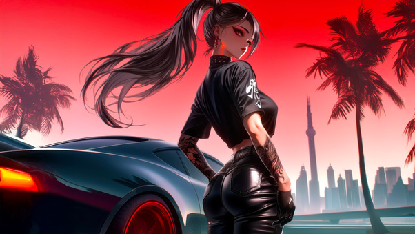 Anime Girl And Her Ride Wallpaper