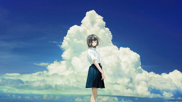 Anime Girl Clouds 5k Wallpaper