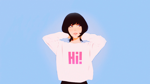 Anime Girl Hi Sweat Shirt 4k Wallpaper