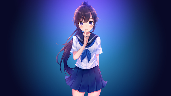 Anime Girl In School Uniform 4k Wallpaper