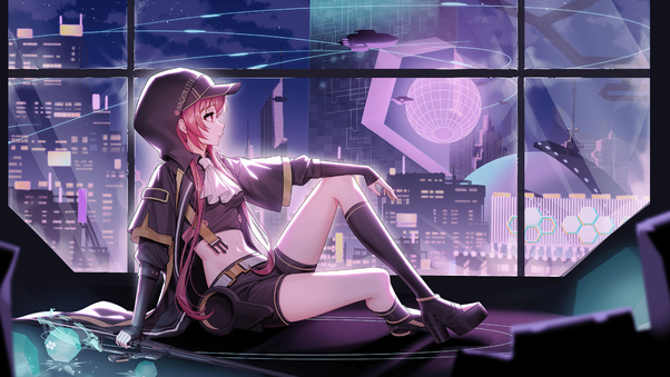Anime Girl In Scifi World 5k Wallpaper