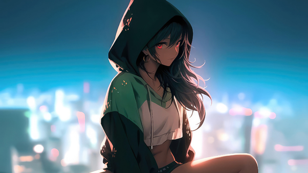 Anime Girl Looking At Viewer Wallpaper
