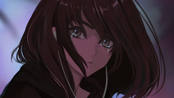 Anime Girl Tear In Eyes 4k Wallpaper