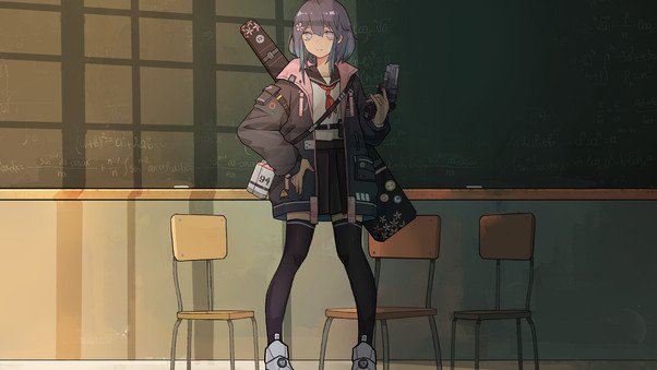 Anime Girl Weapon Hoods 5k Wallpaper