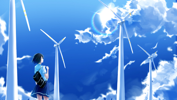 Anime Girl Windmill Wallpaper
