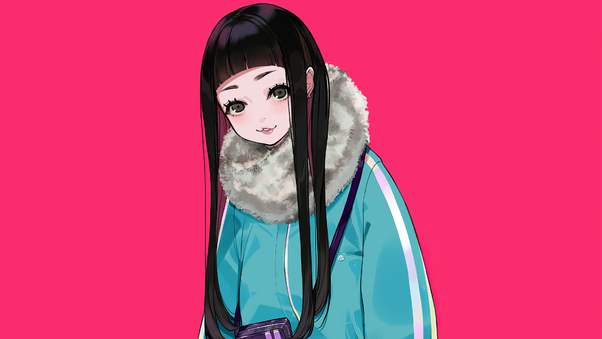 Anime Girl Winter Minimal 4k Wallpaper