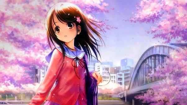 Anime Girl With Headphones Wallpaper