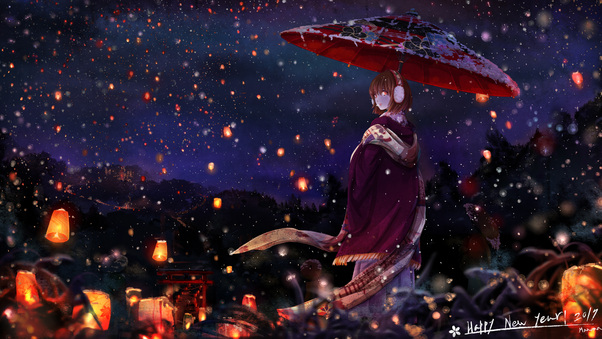 Anime Girl With Umbrella Wallpaper