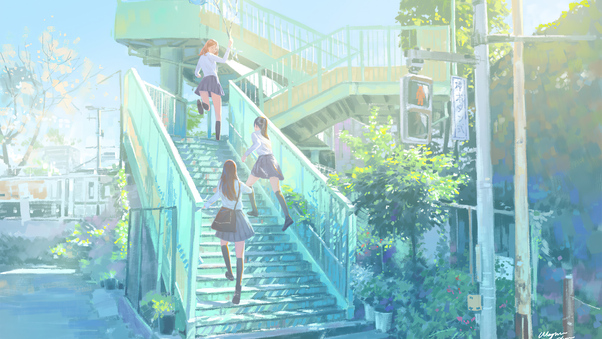 Anime Girls After School 4k Wallpaper