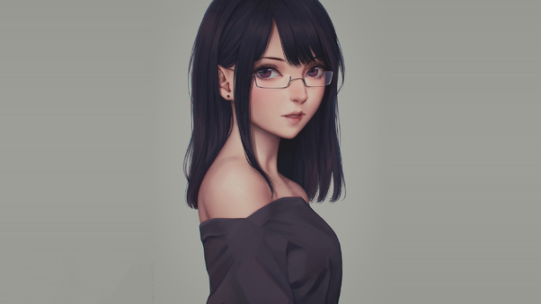 Anime Glasses Girl Wallpaper