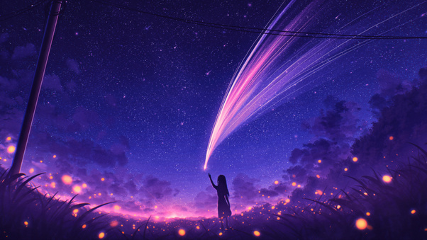 Anime Wish Girl Under Starfall (1280x1024) Resolution Wallpaper
