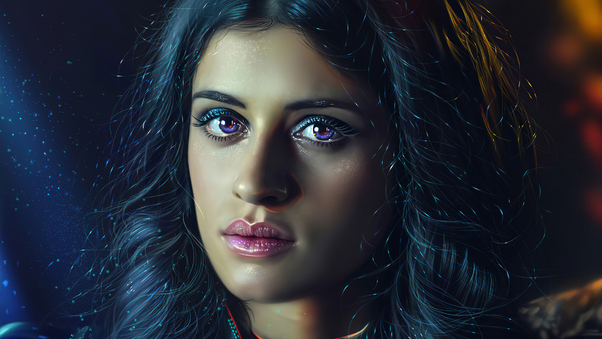 Anya Chalotra As Yennefer In Witcher Art Wallpaper