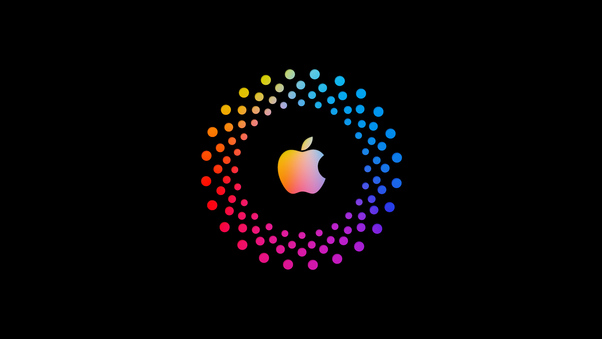 Apple Dark Logo Circle 5k Wallpaper