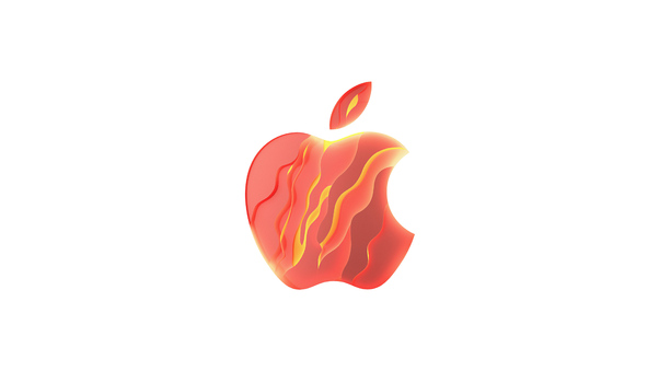 Apple Logo Red 5k Wallpaper