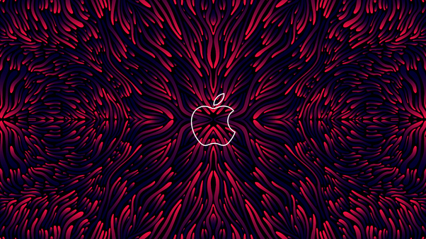 Apple Symmetry Red Logo 8k Wallpaper