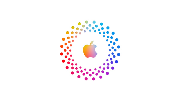 Apple White Logo Circle 5k Wallpaper
