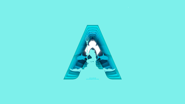 Aquaman Movie Poster In Material Design Wallpaper